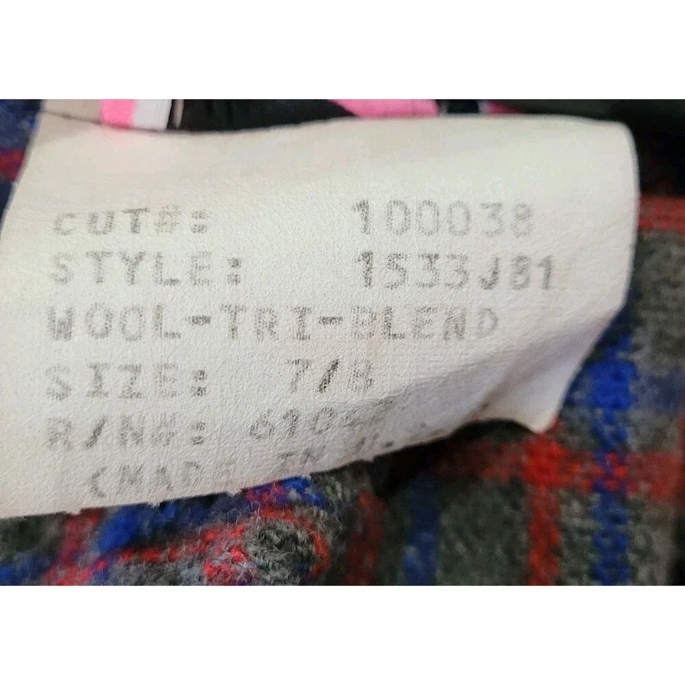 Pinwheels Vintage Womens Size 7/8 Gray Red Blue Plaid Wool Tri Blend Pants USA